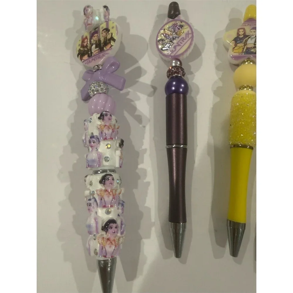 4 set Kpop Demon Hunters Huntrix Beadable Refillable Pens Craft Bundle Lot gift
